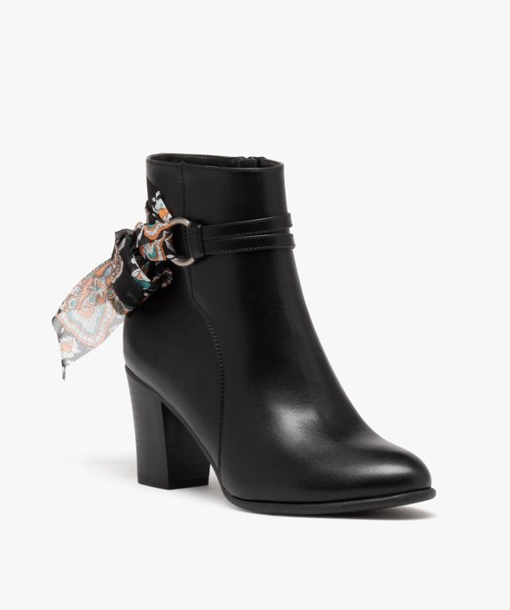 Boots femme à talon avec dessus uni et bride foulard vue2 - GEMO(URBAIN) - GEMO