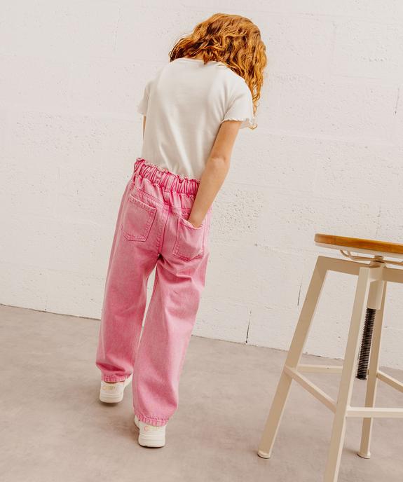Jean wide leg avec ceinture élastique ajustable fille vue2 - GEMO (ENFANT) - GEMO