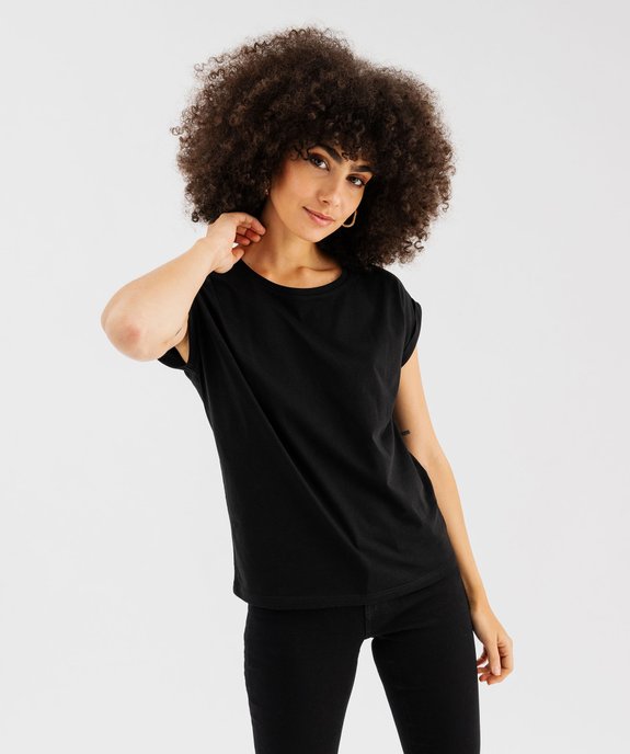 Tee-shirt à manches courtes et col rond femme vue6 - GEMO(FEMME PAP) - GEMO