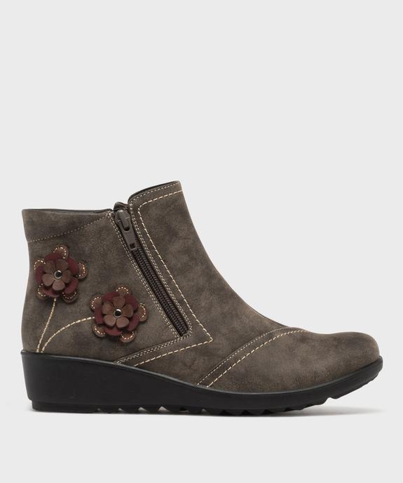 Boots confort à talon compensé avec motifs fleurs femme vue1 - G'FLEX - GEMO