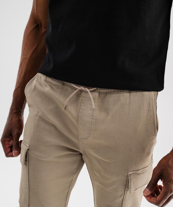 Pantalon jogger coupe cargo avec taille ajustable homme vue4 - GEMO (HOMME) - GEMO