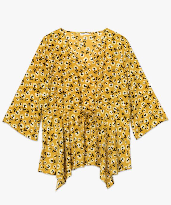 Blouse femme à motifs fleuris avec taille ajustable vue4 - GEMO(FEMME PAP) - GEMO