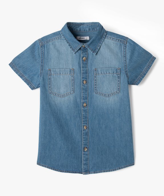 Chemise garçon à manches courtes aspect denim vue1 - GEMO (ENFANT) - GEMO