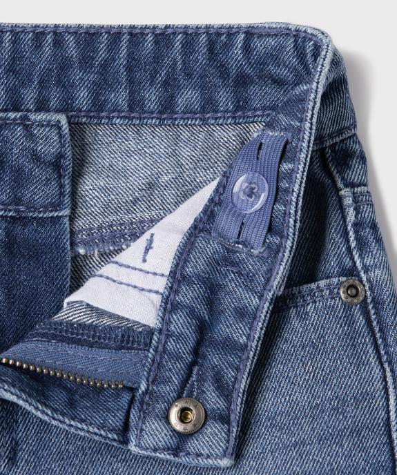 Short en jean avec finitions en dentelle avec taille ajustable fille vue3 - GEMO 4G FILLE - GEMO