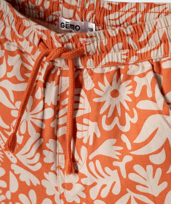 Short en coton stretch imprimé à taille élastiqué bébé garçon vue5 - GEMO(BEBE DEBT) - GEMO