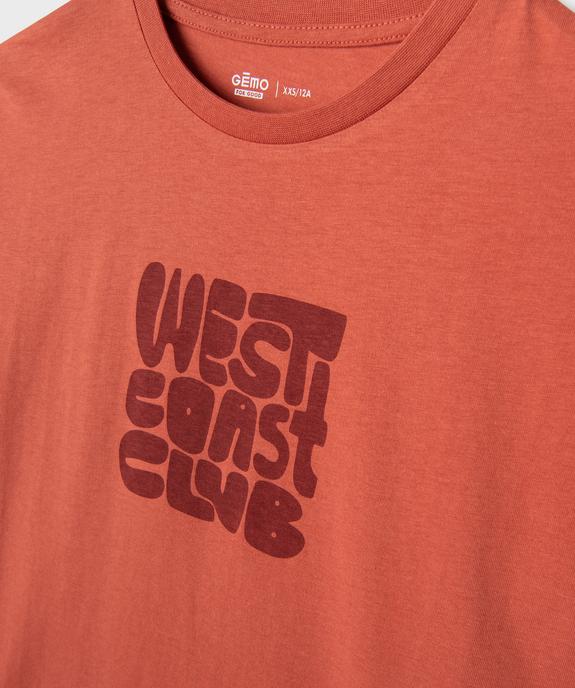 Tee-shirt manches courtes coupe oversize avec inscription garçon vue2 - GEMO 4G GARCON - GEMO