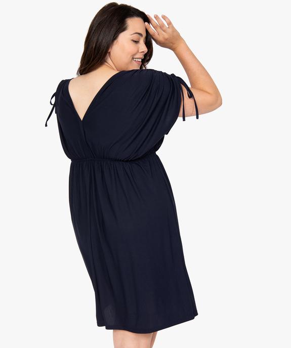 Robe femme grande taille courte effet drapé à manches modulables vue3 - GEMO (G TAILLE) - GEMO