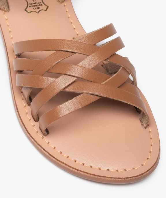 Sandales fille à fines lanières en cuir uni vue6 - GEMO (ENFANT) - GEMO