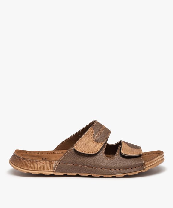 Mules homme à double bride ajustable scratch vue1 - GEMO (CASUAL) - GEMO
