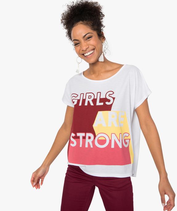 Tee-shirt femme loose imprimé  vue1 - GEMO(FEMME PAP) - GEMO