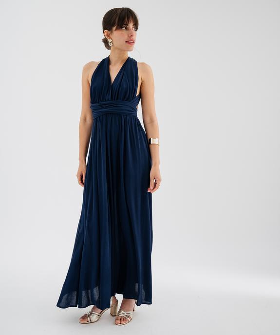 Robe longue dos-nu multi-look en viscose femme vue1 - GEMO(FEMME PAP) - GEMO