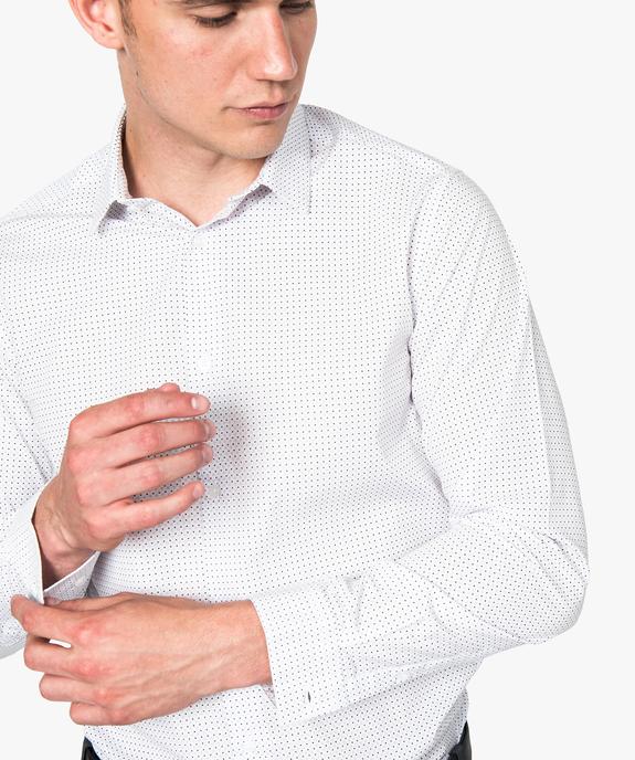 Chemise regular fit à fins motifs vue2 - GEMO (HOMME) - GEMO