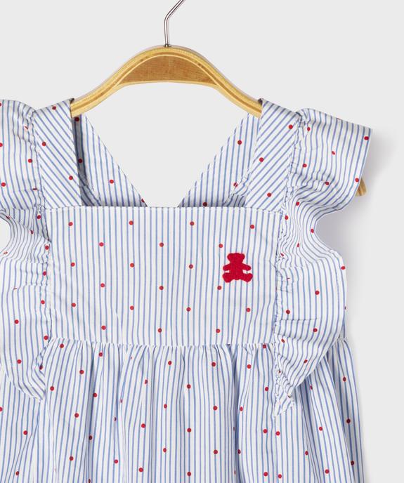 Robe sans manches à rayures et pois bébé fille - LuluCastagnette vue5 - LULUCASTAGNETTE - GEMO