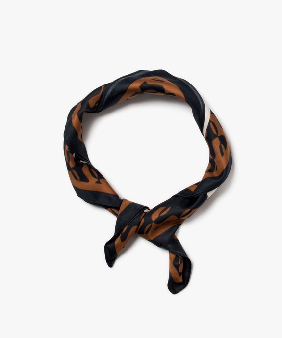 Foulard carré en satin imprimé léopard femme vue1 - GEMO 4G FEMME - GEMO