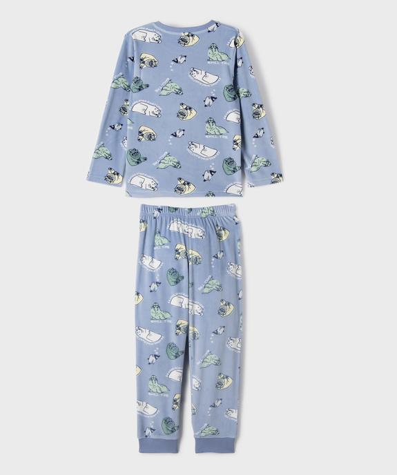 Pyjama en velours extensible à motifs animaux garçon vue3 - GEMO (ENFANT) - GEMO