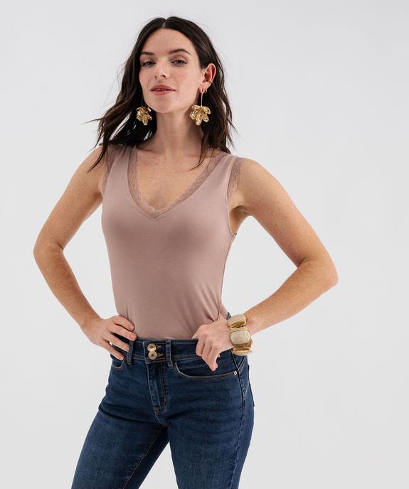 Débardeur en viscose double porté femme vue1 - GEMO 4G FEMME - GEMO