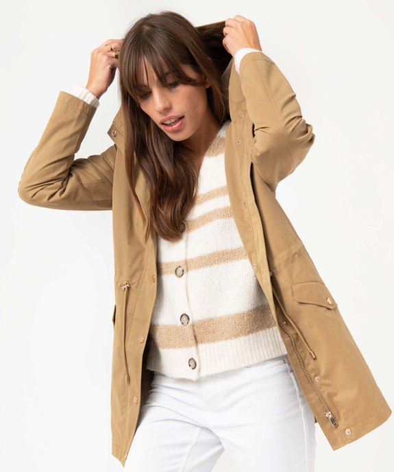 Trench à capuche avec boutons métalliques femme vue1 - GEMO(FEMME PAP) - GEMO