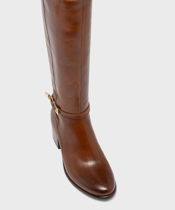 Bottes dessus cuir avec bride cheville à boucle métallique femme - Tanéo vue5 - TANEO - GEMO