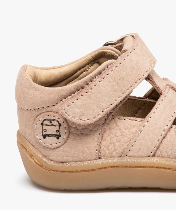 Sandales premiers pas bébé garçon dessus cuir uni – NA! vue6 - NA! - GEMO