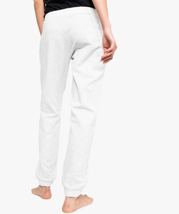 Pantalon de pyjama avec bas resserré et nœud en satin vue3 - GEMO(HOMWR FEM) - GEMO