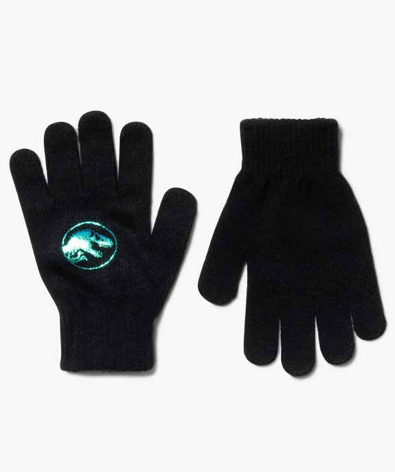 Gants garçon avec motifs dinosaures scintillants – Jurassic World vue1 - NBC UNIVERSAL - GEMO
