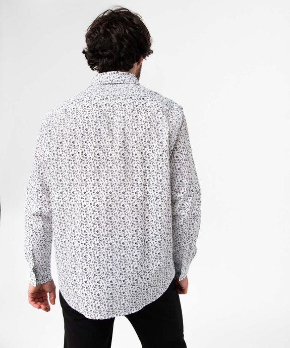 Chemise homme coupe droite à motif fleuri vue3 - GEMO (HOMME) - GEMO