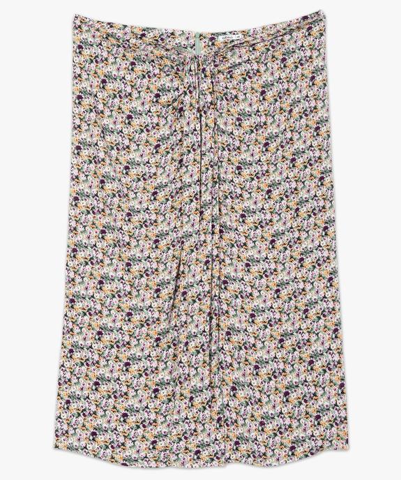 Jupe femme grande taille à motifs fleuris fendue sur l’avant vue4 - GEMO (G TAILLE) - GEMO