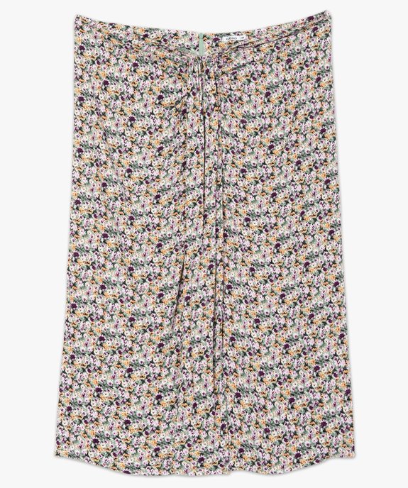 Jupe femme grande taille à motifs fleuris fendue sur l’avant vue4 - GEMO (G TAILLE) - GEMO
