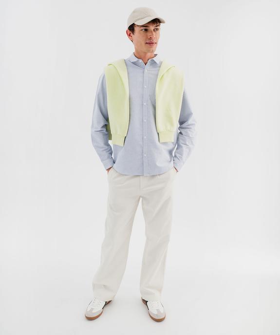 Chemise manches longues en chambray 100% coton homme vue4 - GEMO 4G HOMME - GEMO
