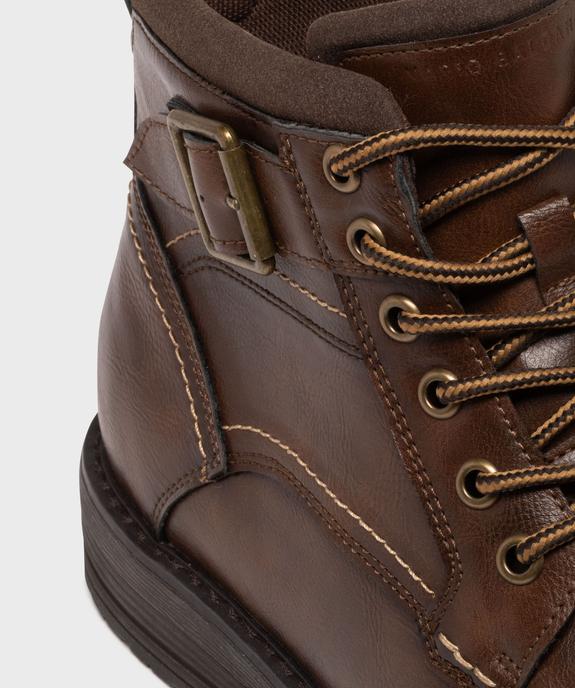 Boots mid-cut à semelle crantée, lacets et zip homme vue6 - MARIO BALDANO - GEMO