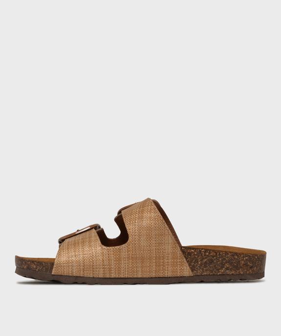 Mules semelle intérieure cuir anatomique et dessus texturé femme vue3 - VALENTINA BALDA - GEMO