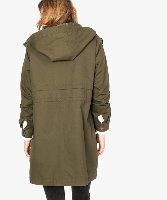 Parka femme fine mi-longue à capuche vue3 - GEMO(FEMME PAP) - GEMO