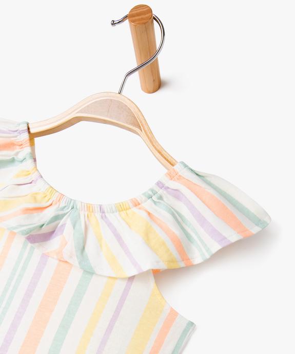 Robe à col volanté en jersey de coton bébé fille vue3 - GEMO 4G BEBE - GEMO