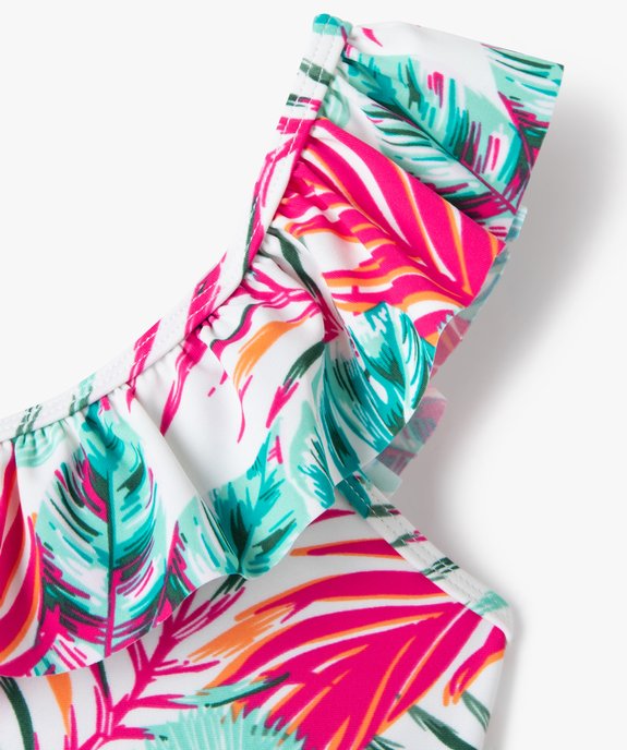 Maillot de bain fille 1 pièce asymétrique à feuillage vue2 - GEMO (ENFANT) - GEMO
