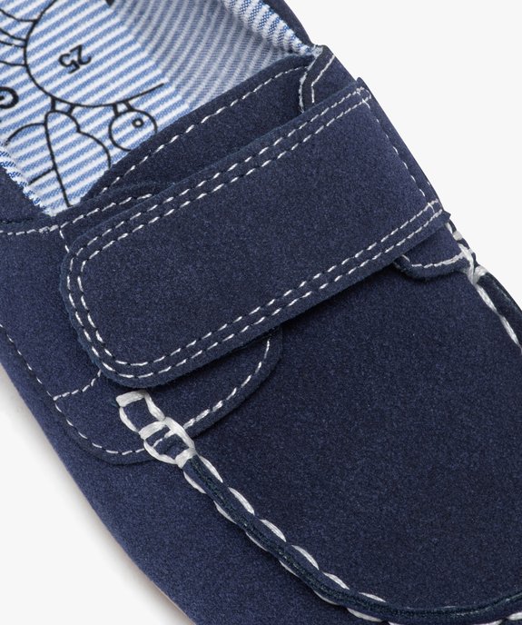 Mocassins garçon unis en suédine et à scratch vue7 - GEMO 4G GARCON - GEMO