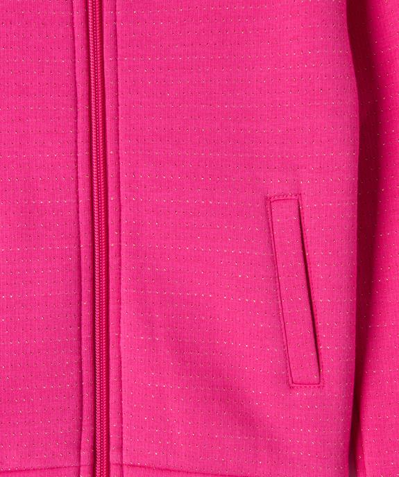 Sweat zippé à col rond avec motifs pailletés fille vue2 - GEMO (ENFANT) - GEMO