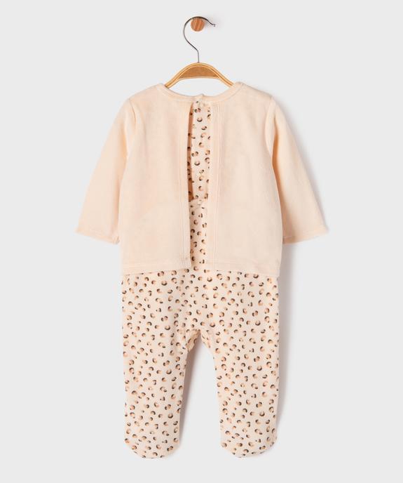 Pyjama dors-bien en velours à motif léopard bébé fille vue3 - GEMO 4G BEBE - GEMO