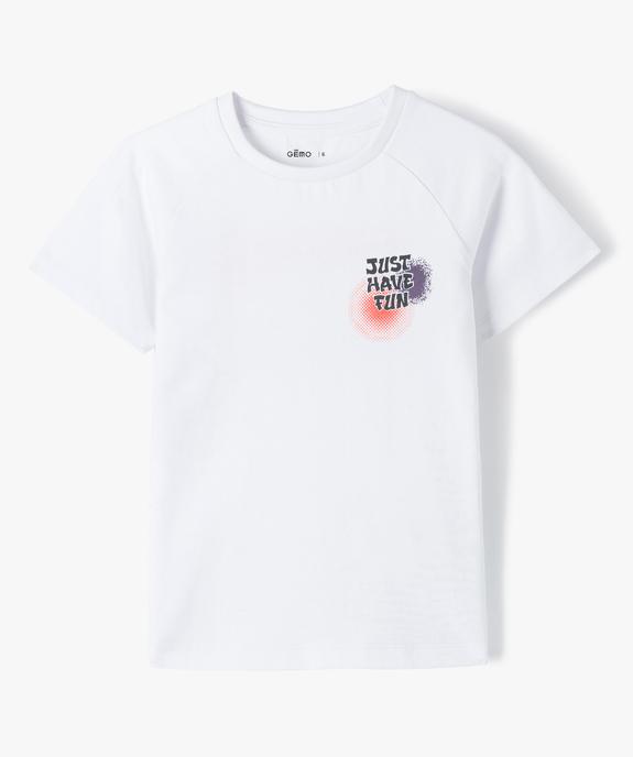Tee-shirt garçon à manches courtes avec motif streetwear au dos vue1 - GEMO 4G GARCON - GEMO