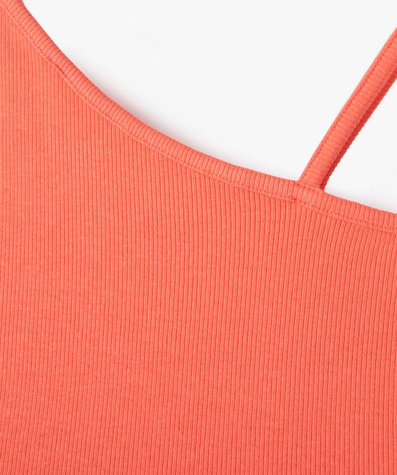 Débardeur asymétrique en coton côtelé fille vue2 - GEMO (ENFANT) - GEMO