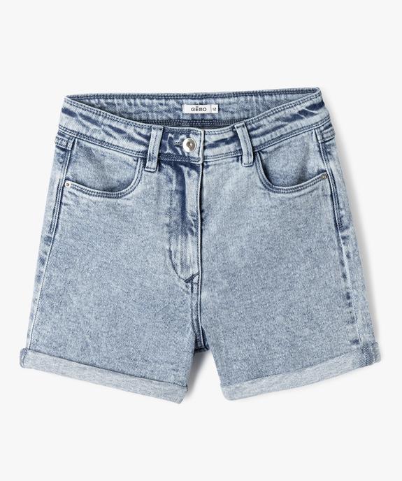 Short en jean taille haute coupe droite fille vue5 - GEMO (JUNIOR) - GEMO