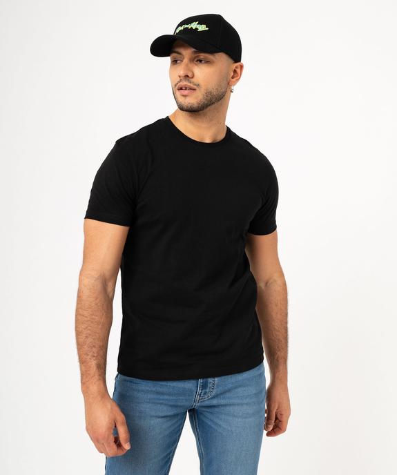 Tee-shirt manches courtes coupe droite en coton homme vue1 - GEMO (HOMME) - GEMO