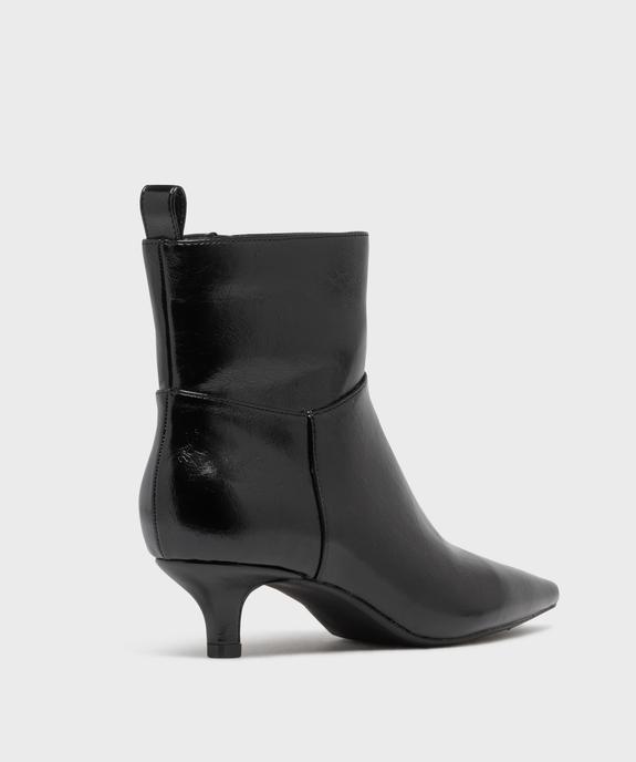 Boots vernis mat à bout pointu et kitten heels femme vue4 - FOLLOW ME - GEMO