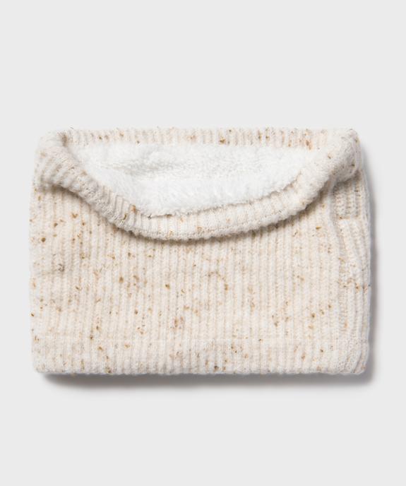 Echarpe tour de cou en grosse maille chinée doublé sherpa fille vue1 - GEMO (ENFANT) - GEMO