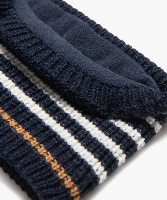 Echarpe snood à rayures avec doublure polaire bébé vue2 - GEMO(BEBE DEBT) - GEMO