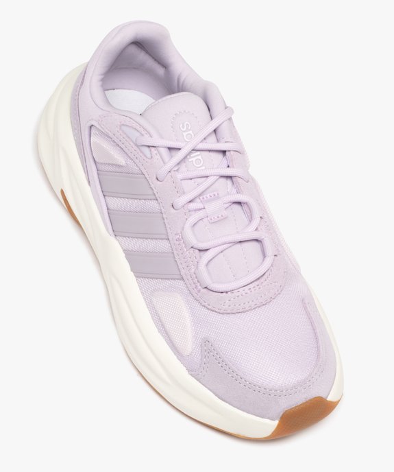 Baskets femme unies running avec dessus en cuir suédé et en mesh à semelle épaisse - Adidas vue5 - ADIDAS - GEMO