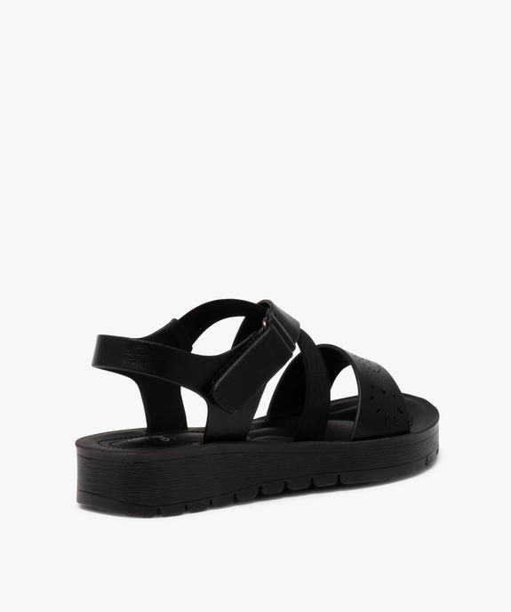 Sandales femme confort unies à semelle crantée avec brides fantaisie vue4 - GEMO (CONFORT) - GEMO