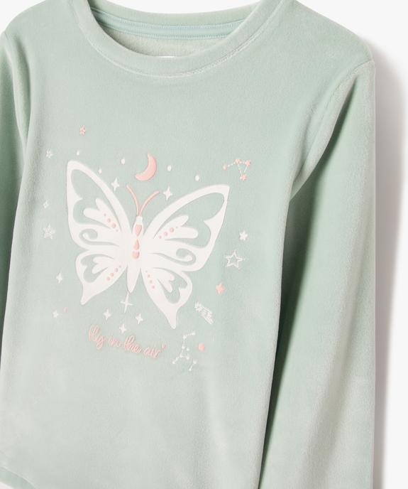 Pyjama en velours à motifs papillons et étoiles fille vue2 - GEMO (ENFANT) - GEMO