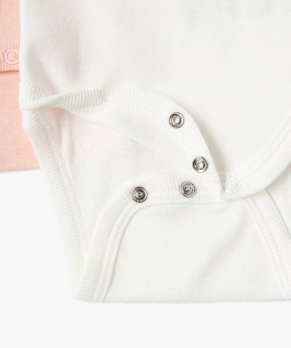 Body bébé à manches longues col américain 100% coton biologique (lot de 5) vue2 - GEMO 4G BEBE - GEMO