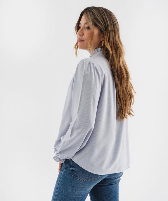 Blouse rayée avec finitions froncées femme vue3 - GEMO 4G FEMME - GEMO