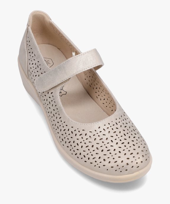 Ballerines femme confort à bride scratch dessus ajouré vue5 - GEMO (CONFORT) - GEMO